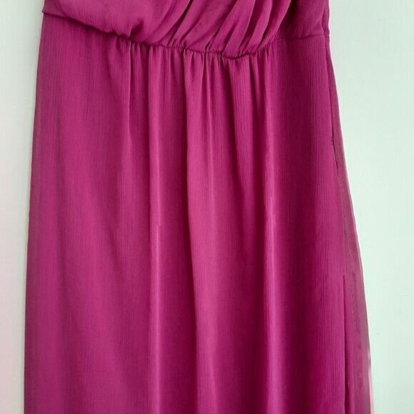 FORCAST \ One Shoulder Empire Waist Maxi Dress Pink Sz 10 Flawed - Picture 3 of 15